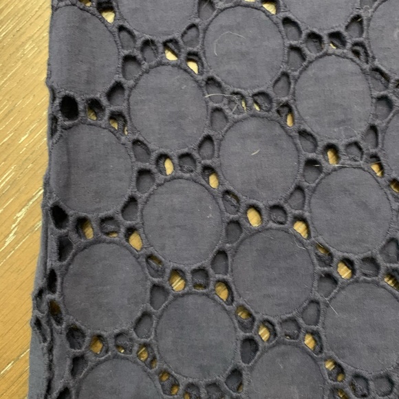 Laundry by Shelli Segal navy blue cotton lace  puffed sleeves mini dress Size 2 - Picture 5 of 7